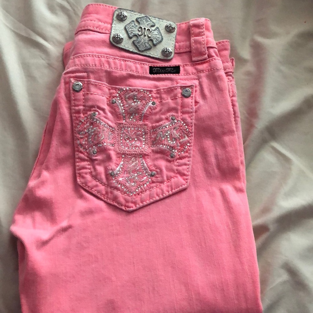 Neon pink capri Miss Me jeans